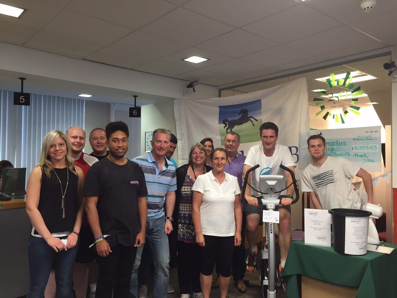 The Isle of Man Lloyds Bank team fundraising at a hyperbaric charity event