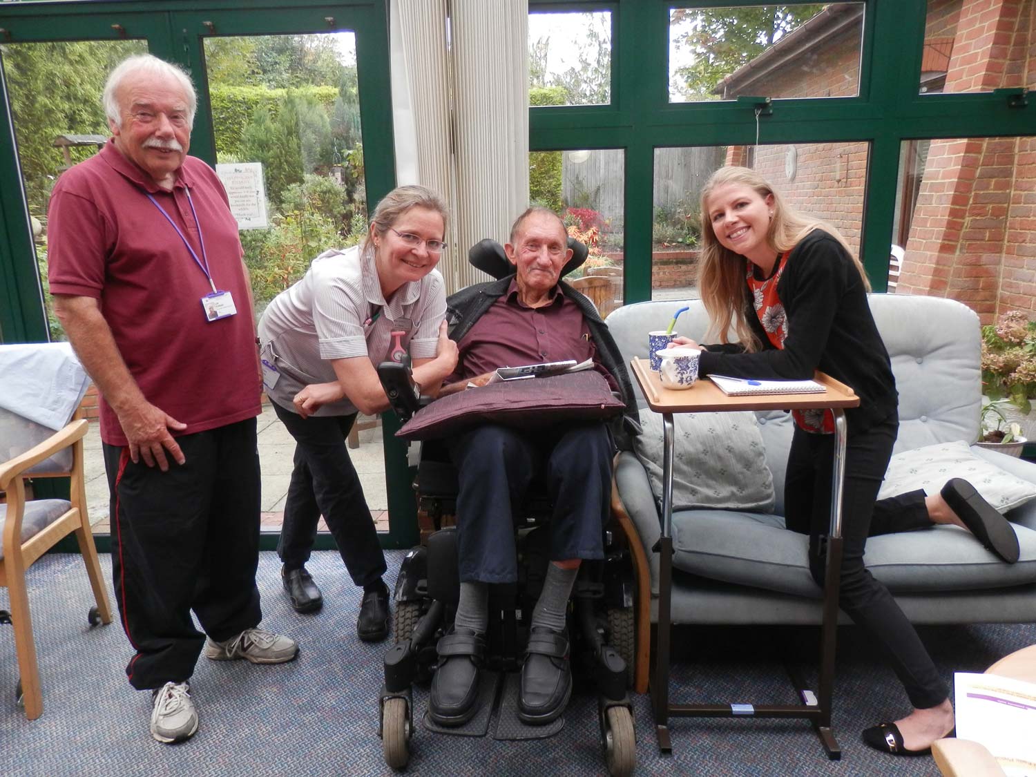 Emma, on the right, found the Woking Hospice a warm and welcoming place.